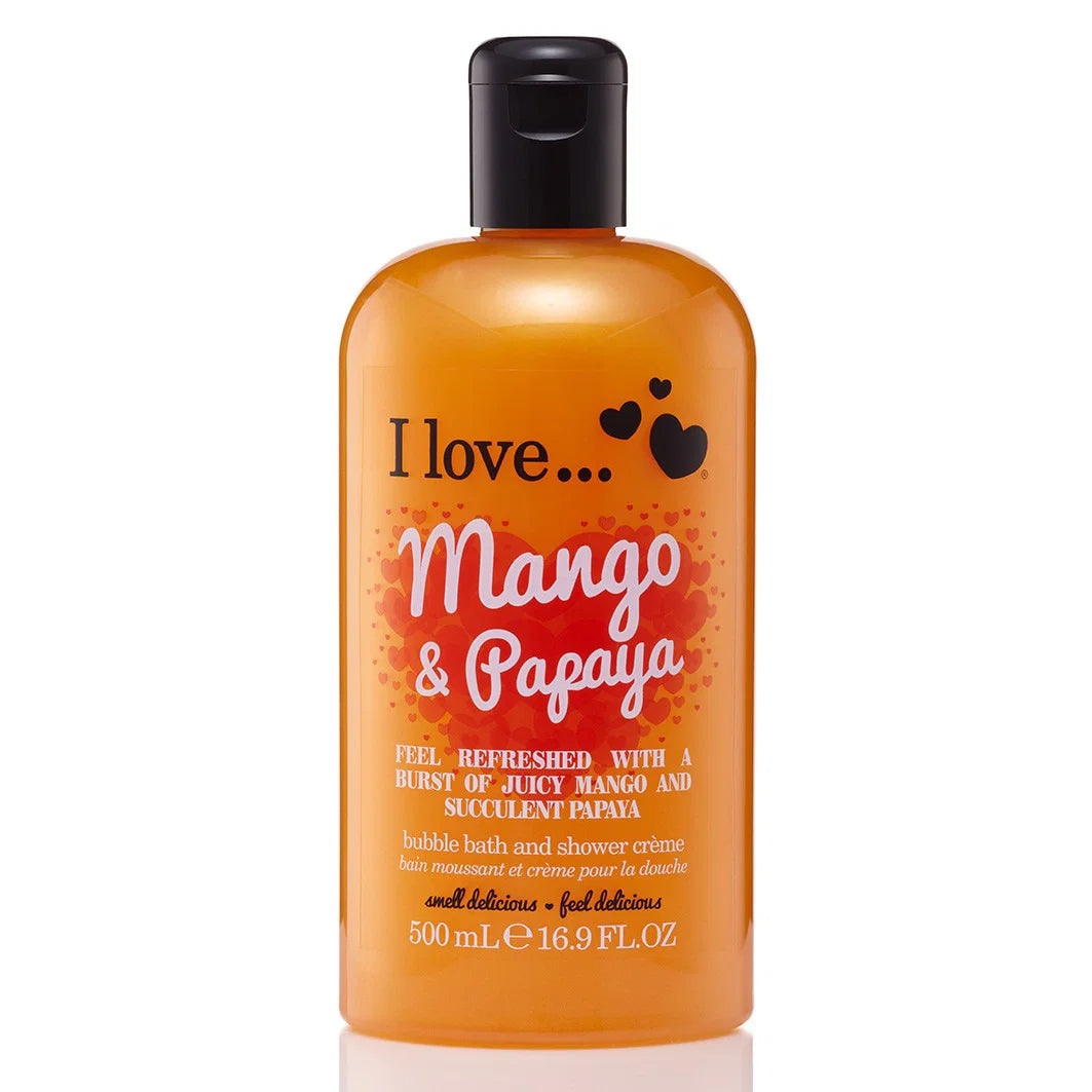 I Love, Mango & Papaya, Rengöring, Duschgel, 500 ml