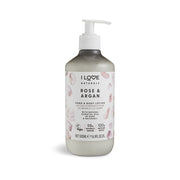 I Love, Naturals Collection, Vegan, Återfuktande, Ros & Argan, Lotion, För händer & kropp, 500 ml