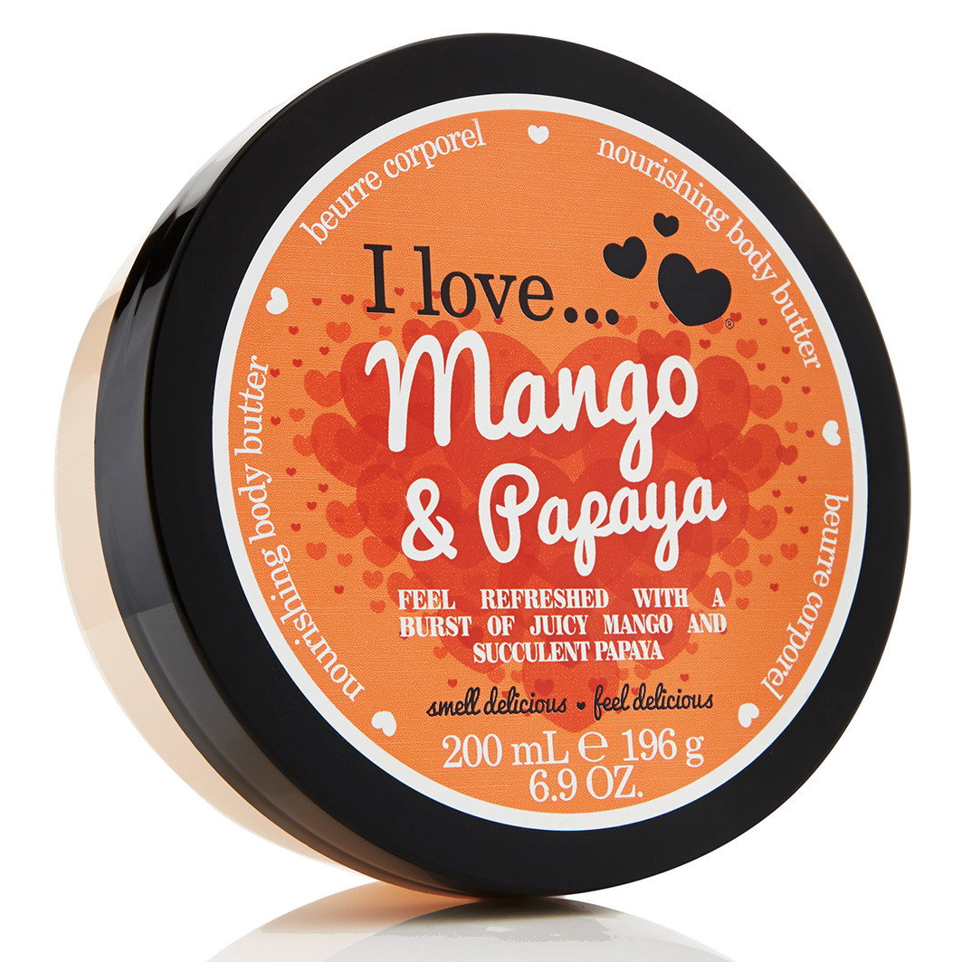 I Love, Mango & Papaya, Återfuktande, Kroppssmör, 200 ml