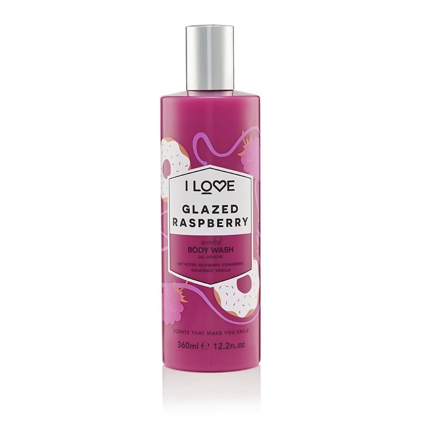 I Love, Signature Collection, Parabenfri, Rengöring, Glaserat hallon, Duschkräm, 360 ml