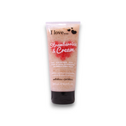 I Love, Strawberries & Cream, Exfolierande duschgel, 200 ml