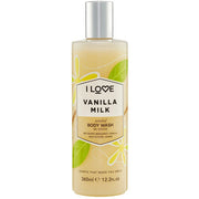 I Love, Signature Collection, Vegan, Rengöring, Vaniljmjölk, Duschkräm, 360 ml