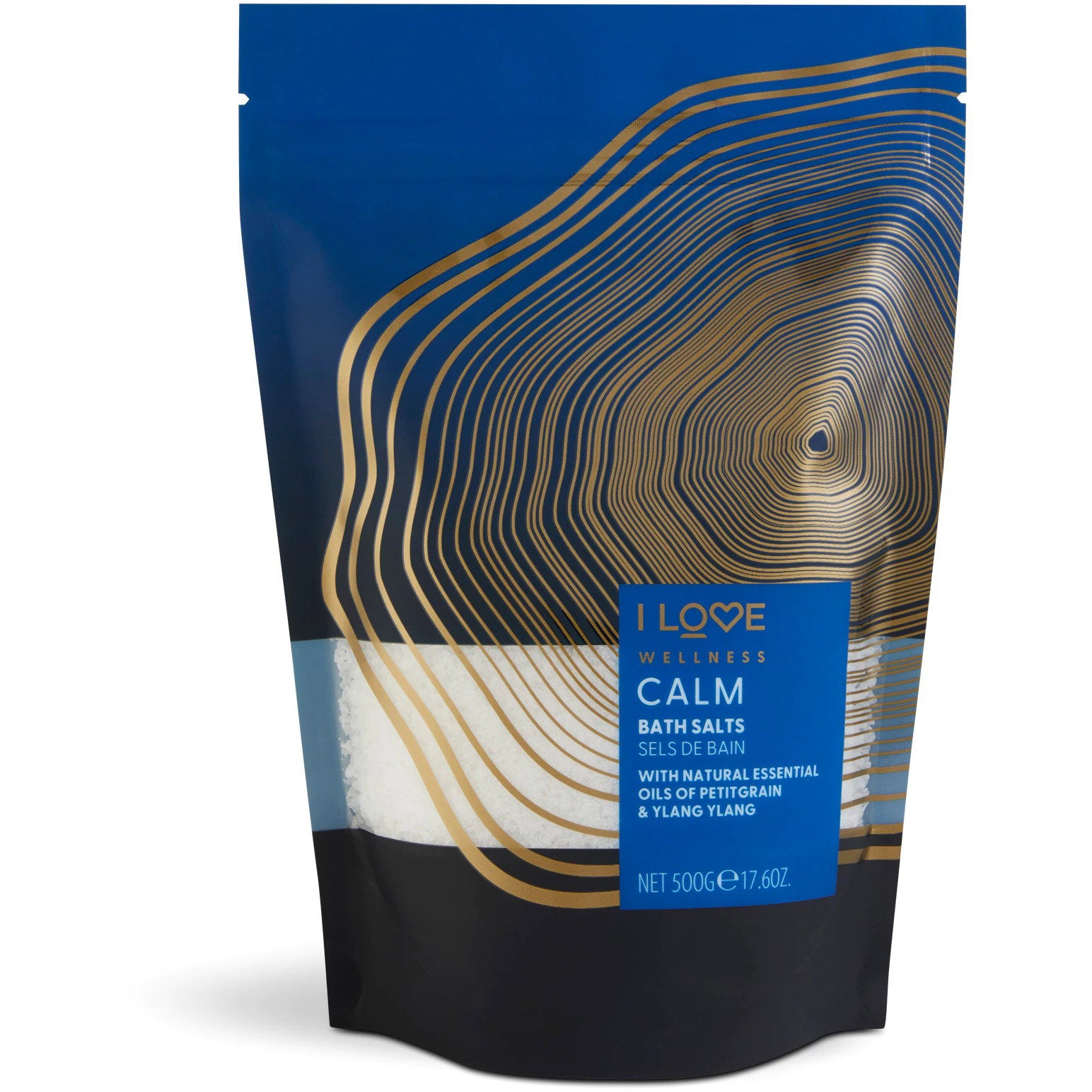 I Love, Wellness Calm, Eteriska oljor, Bad salt, 500 g
