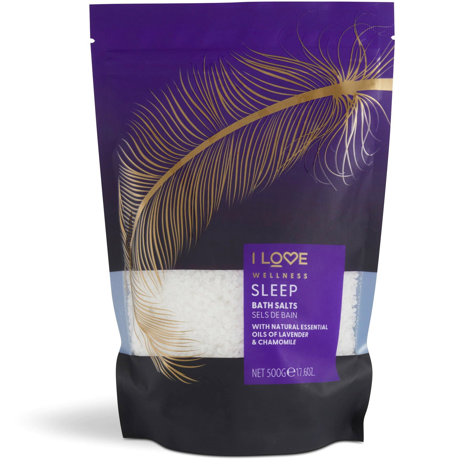I Love, Wellness Sleep, Eteriska oljor, Bad salt, 500 g
