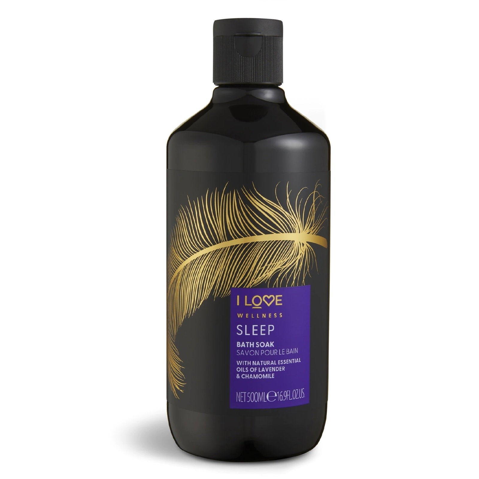 I Love, Wellness Sleep, Eteriska oljor, Närande och återfuktande, Kamomill & lavendel, Badtillägg, 500 ml