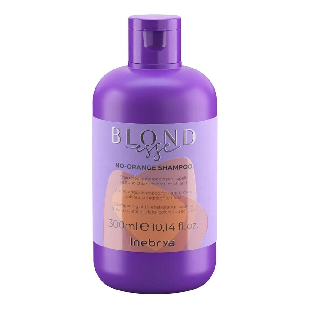Inebrya, Blondesse No-Orange, Hårschampo, Neutralisering av orange toner, 300 ml
