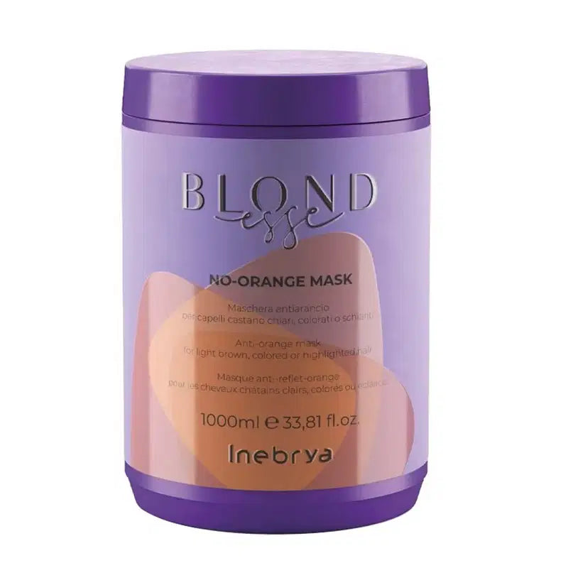 Inebrya, Blondesse No-Orange, Hårbehandlingskräm mask, Neutralisering av orange toner, 1000 ml