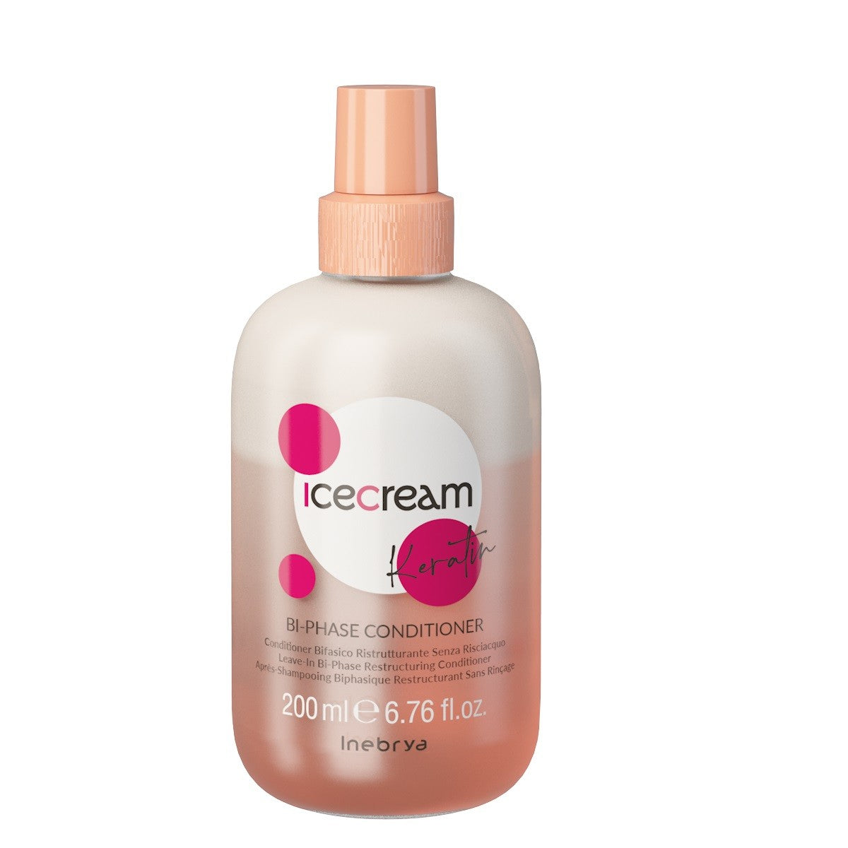 Inebrya, Ice Cream Keratin, Leave-in balsam, Omstrukturering, 200 ml