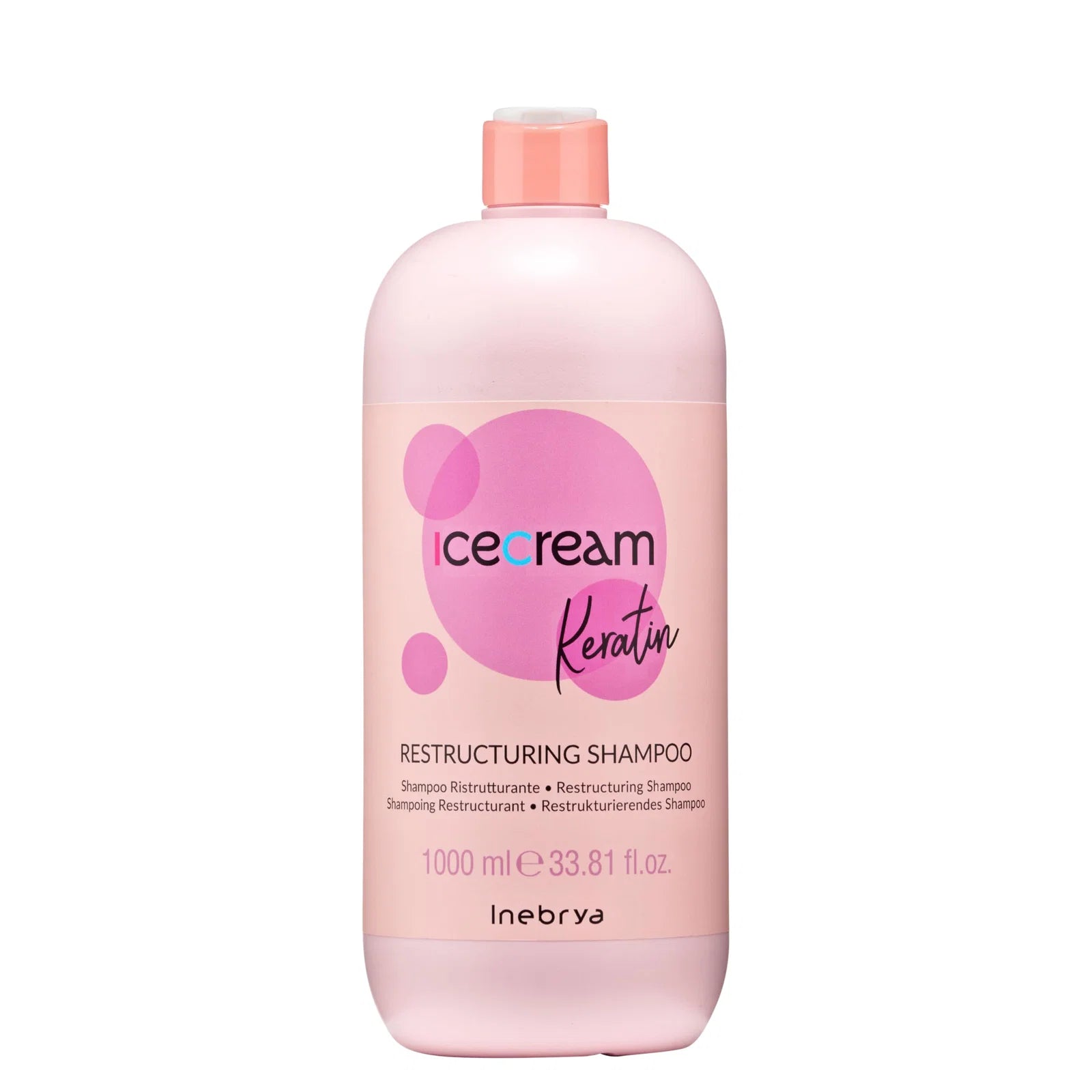 Inebrya, Ice Cream Keratin, Hårschampo, Omstrukturering, 1000 ml