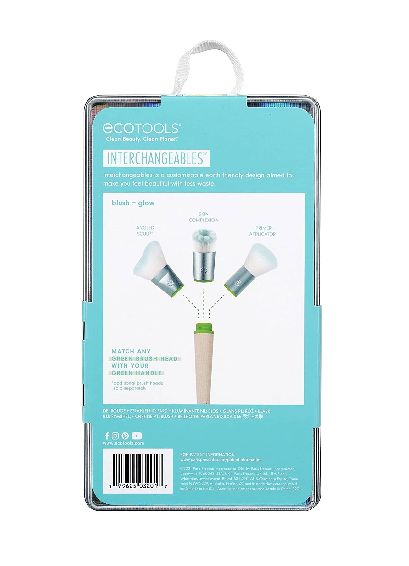 Utbytbara Set EcoTools: Utbytbara, Foundationborste + Utbytbara, Blandande, Rougeborste + Utbytbara, Vinklad, Rougeborste