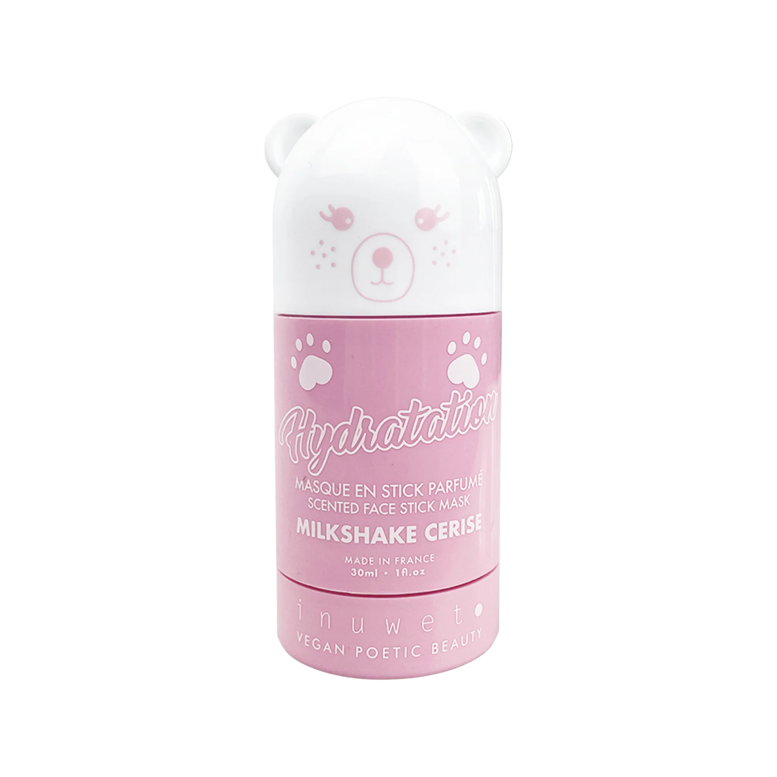 Inuwet, Milkshake Cerise, Återfuktande och lugnande, Vegan, Stavmask, För ansiktet, 30 ml