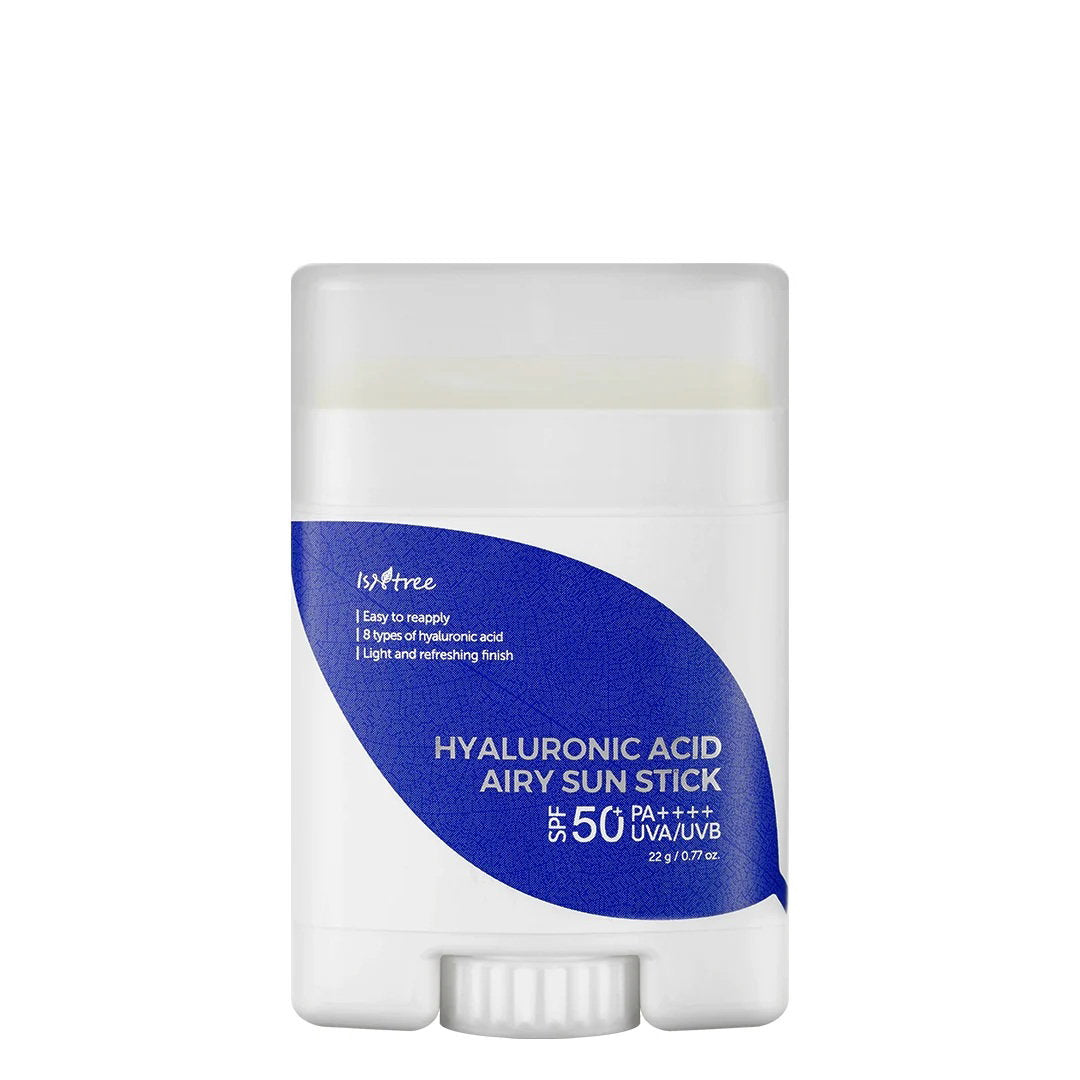 Isntree, Hyaluronic Acid Airy Sun, Hydrating, Soothing & Protecting, Innan sol exponering, Pinne, För ansiktet, 22 g