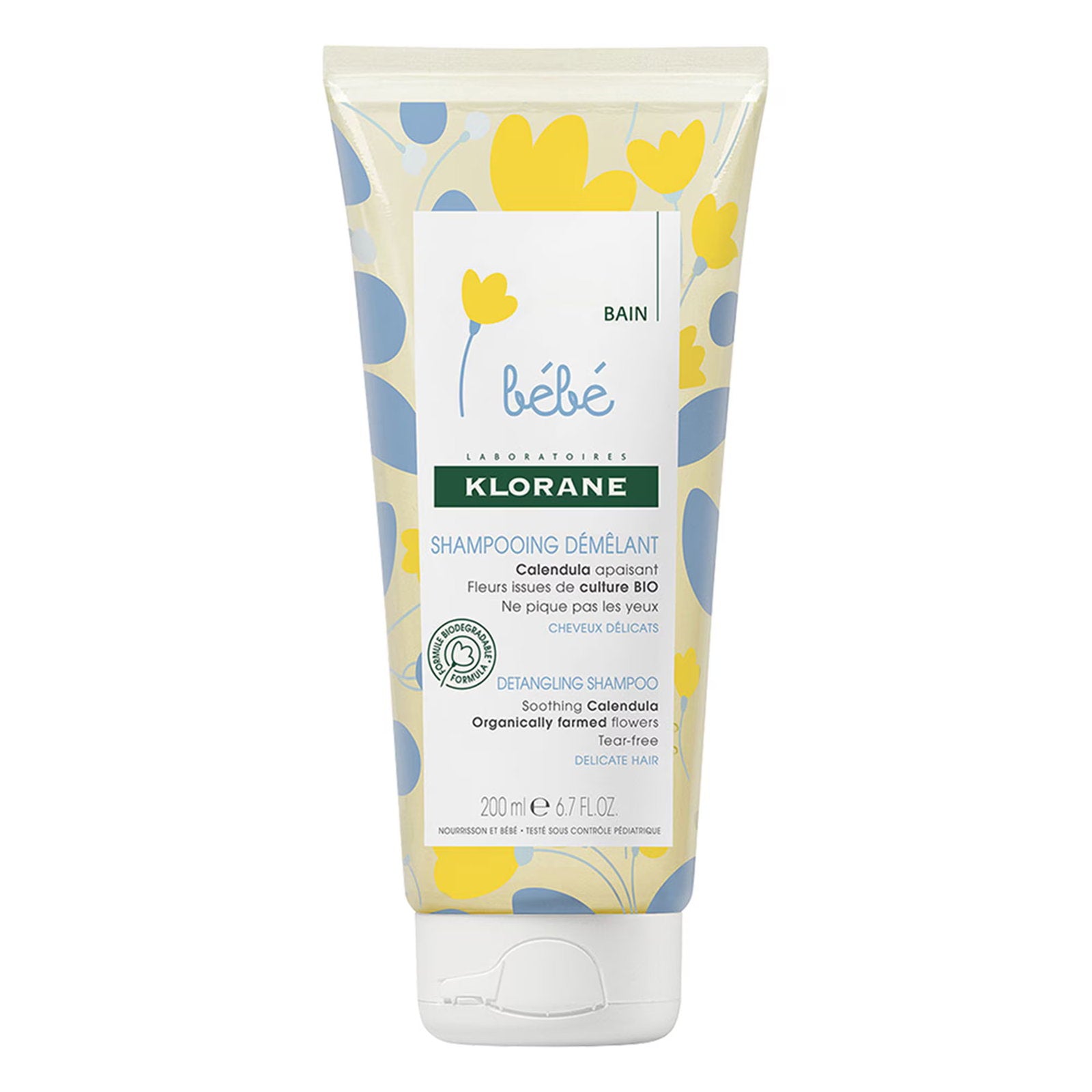 Klorane, Baby, Vegan, Hårschampo, Slät, 200 ml