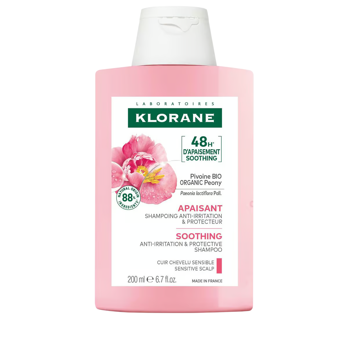Klorane, Peony, Hårschampo, Lugnande, 200 ml