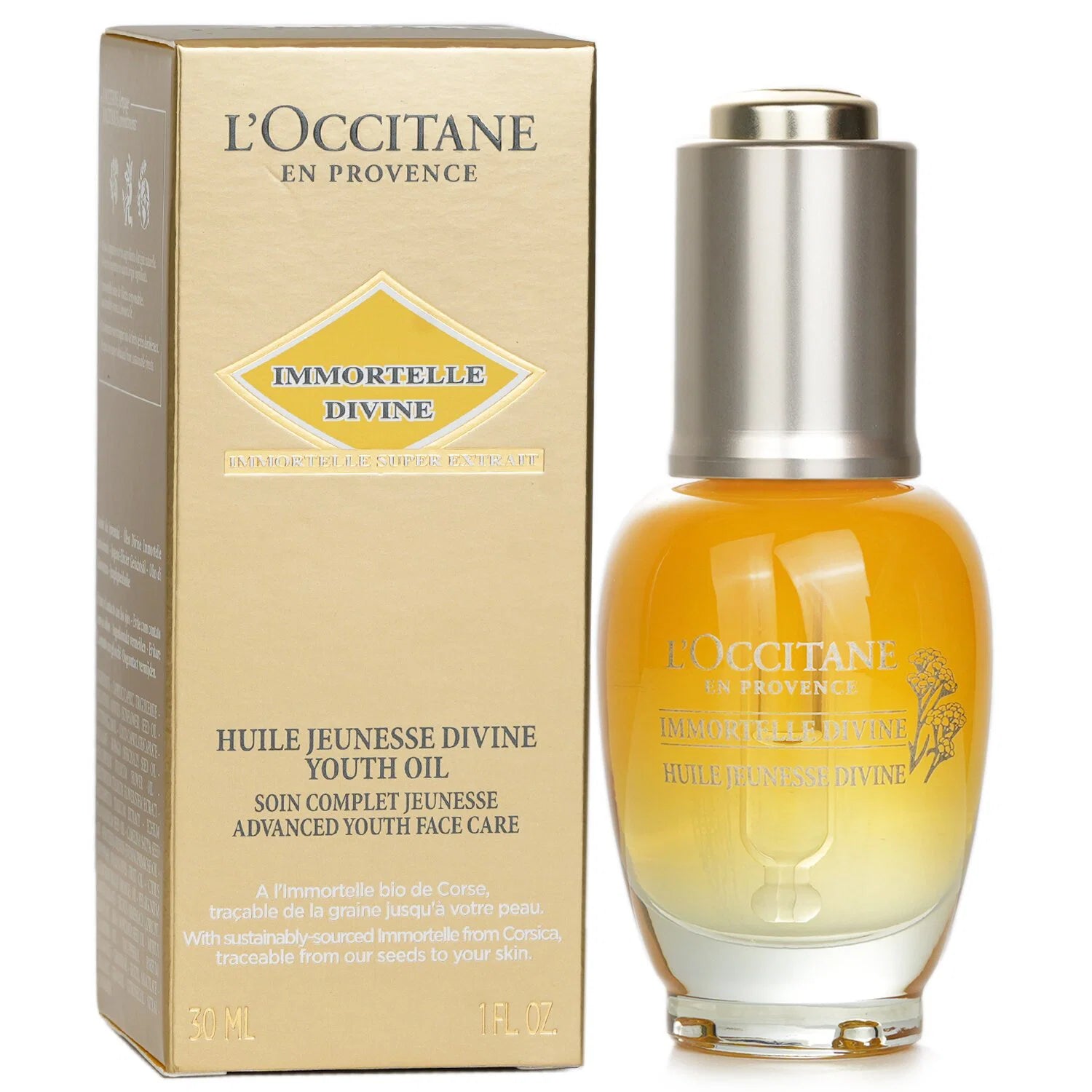 L'Occitane en Provence, Immortelle Divine, Anti-aging, Olja, För ansikte/hals & dekolletage, 30 ml