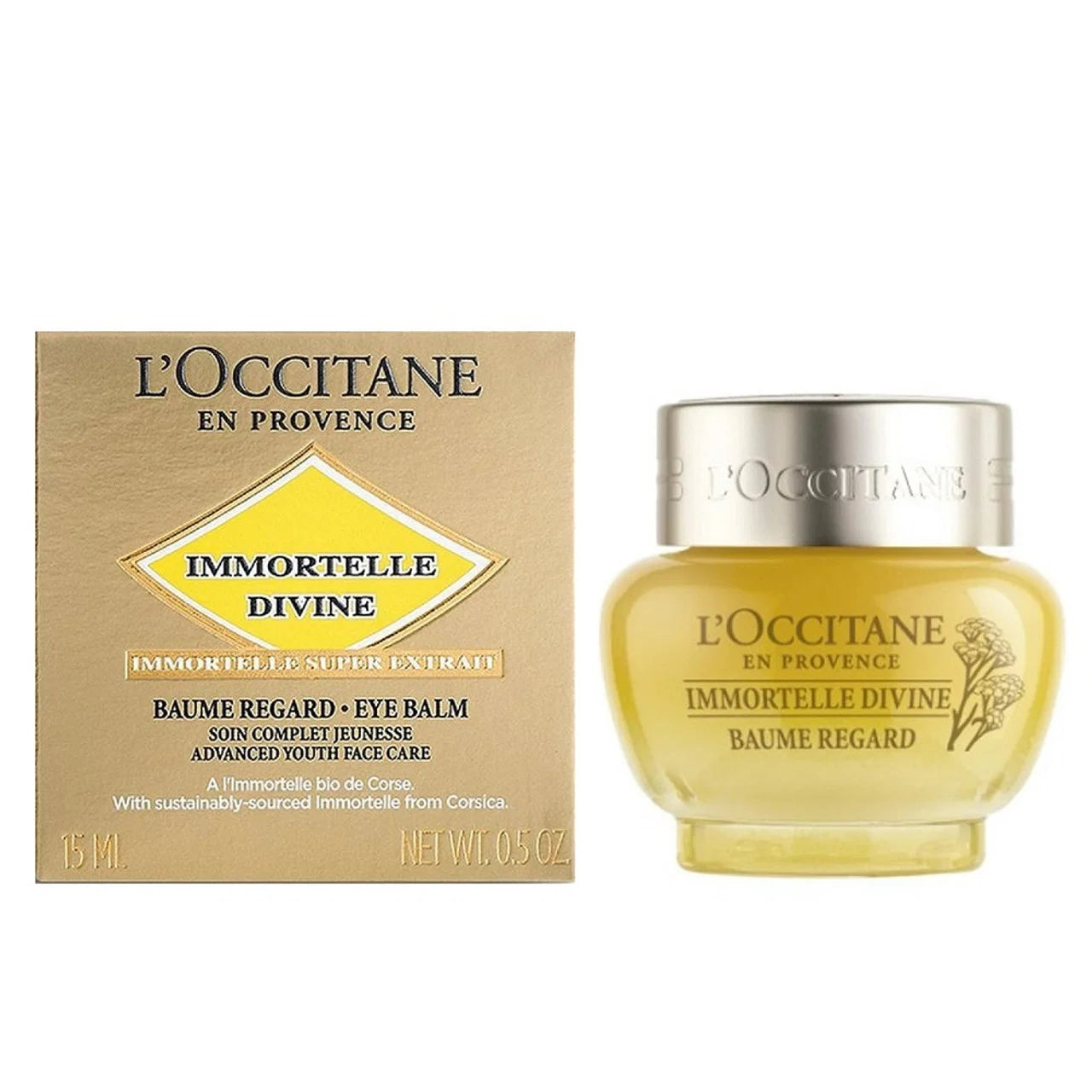 L'Occitane en Provence, Immortelle Divine, Uppstramning, Ögonbalsam, 15 ml