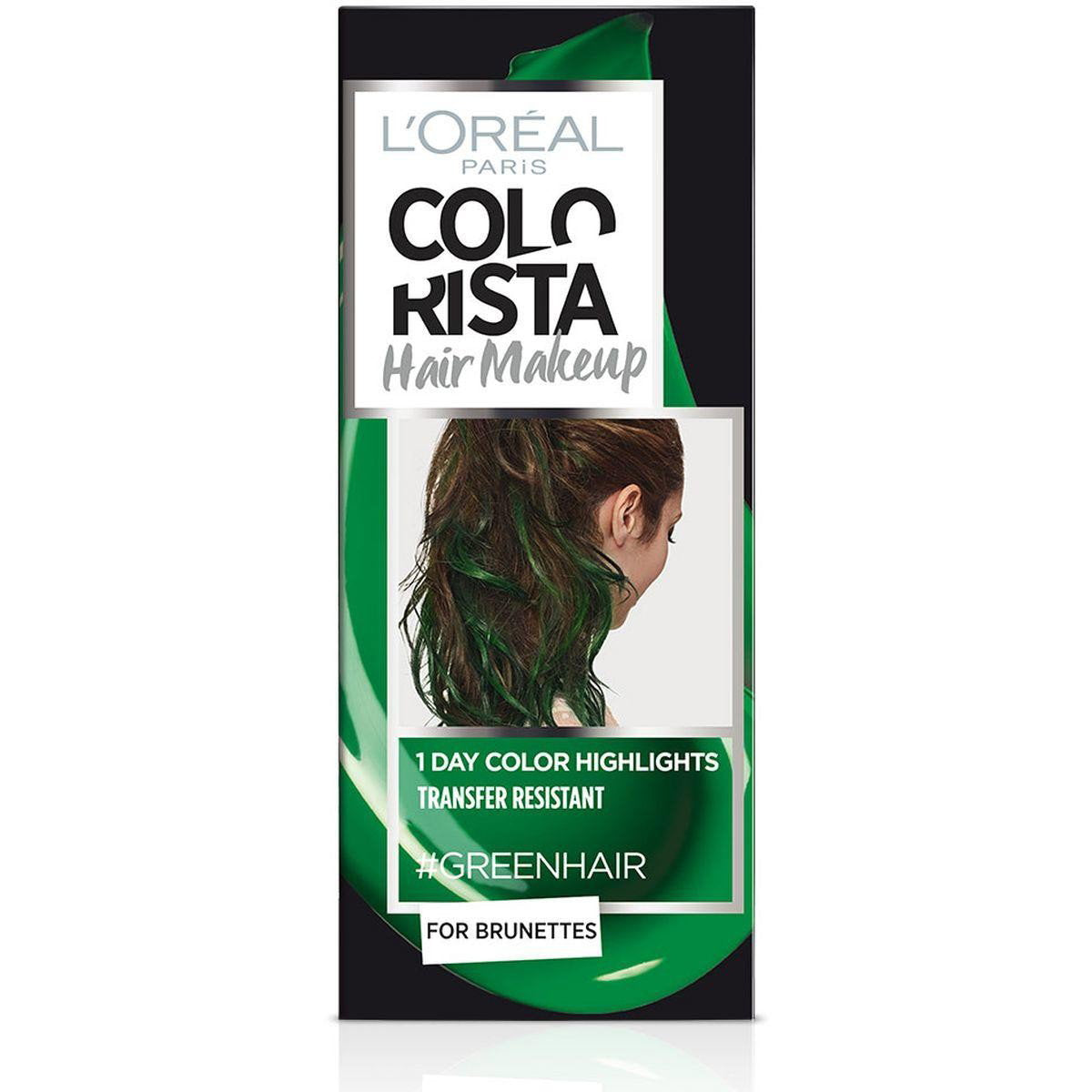 L'Oreal Paris, Colorista Hair Makeup, Semi-permanent hårfärg,  #GREENHAIR, 30 ml