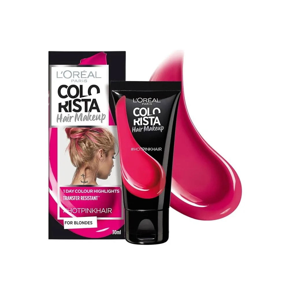 L'Oreal Paris, Colorista Hair Makeup, Semi-permanent hårfärg,  #HOTPINKHAIR, 30 ml