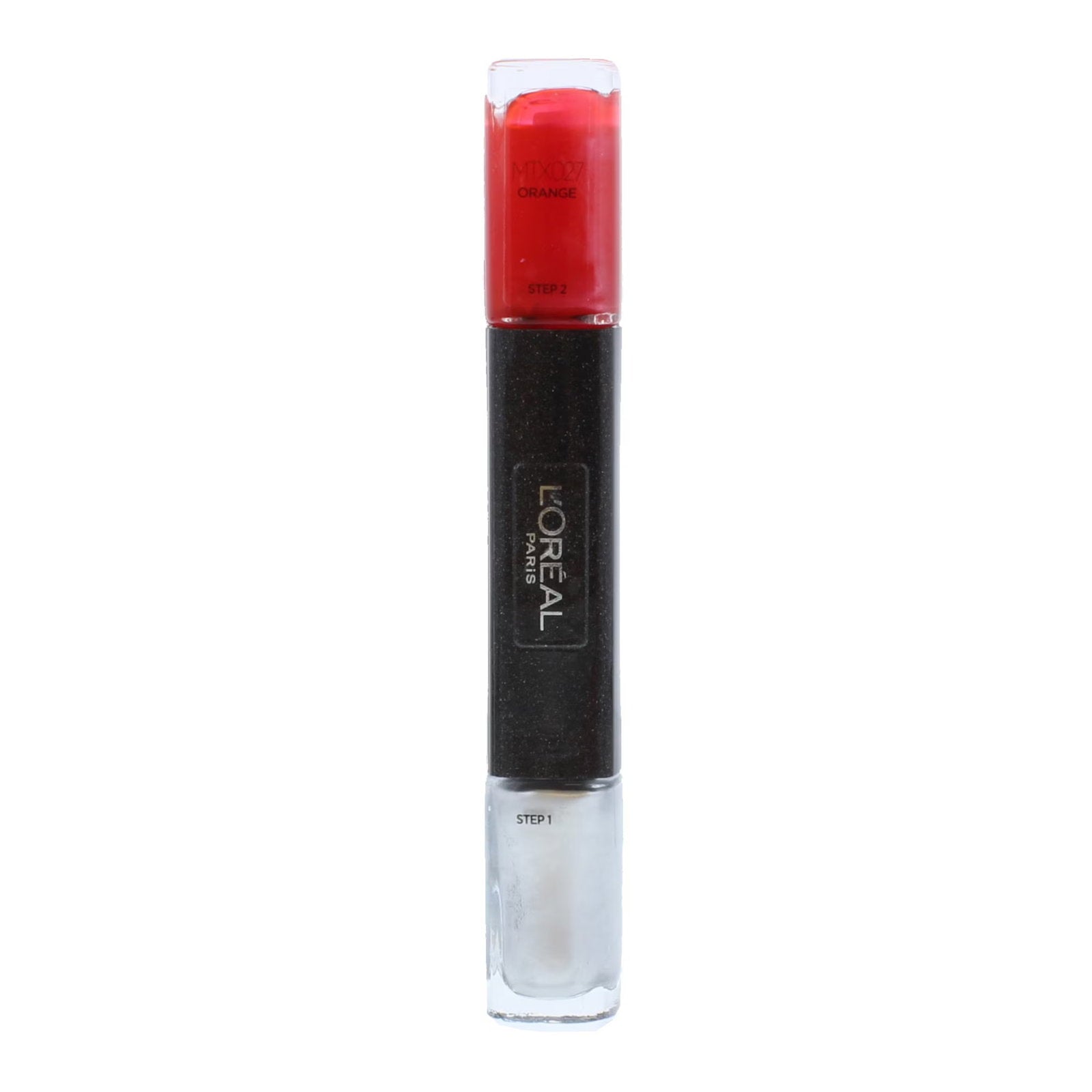 L'Oreal Paris, Infallible, Gel-effekt, Nagellack 2-i-1, MTX 027, Orange, 2 x, 5 ml
