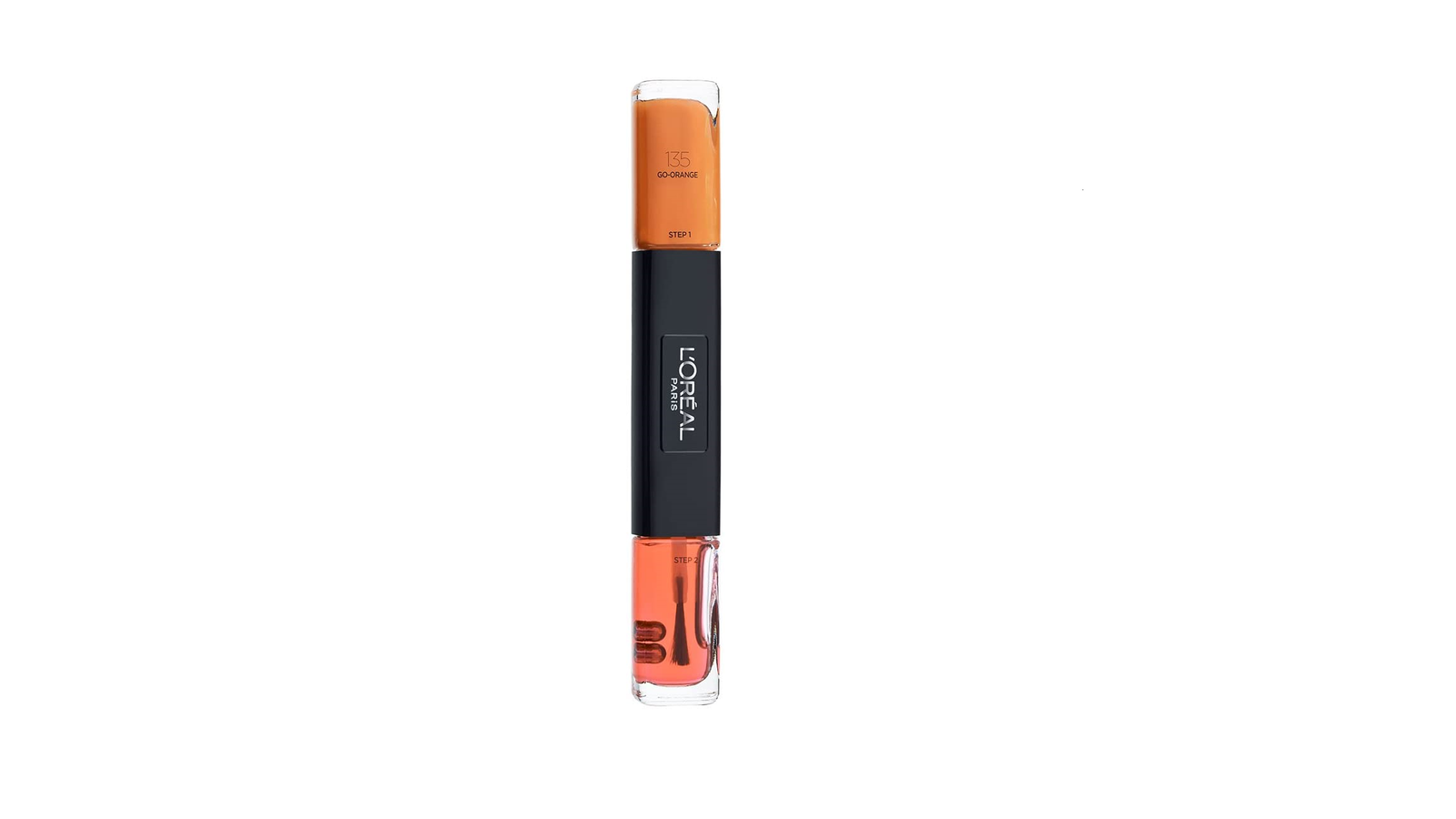 L'Oreal Paris, Infallible, Gel-effekt, Nagellack 2-i-1, 135, Gå-Orange, 2 x, 5 ml