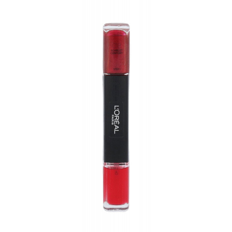 L'Oreal Paris, Infallible, Nagellack 2-i-1, 018, Skarlagen århundrade, 2 x, 5 ml