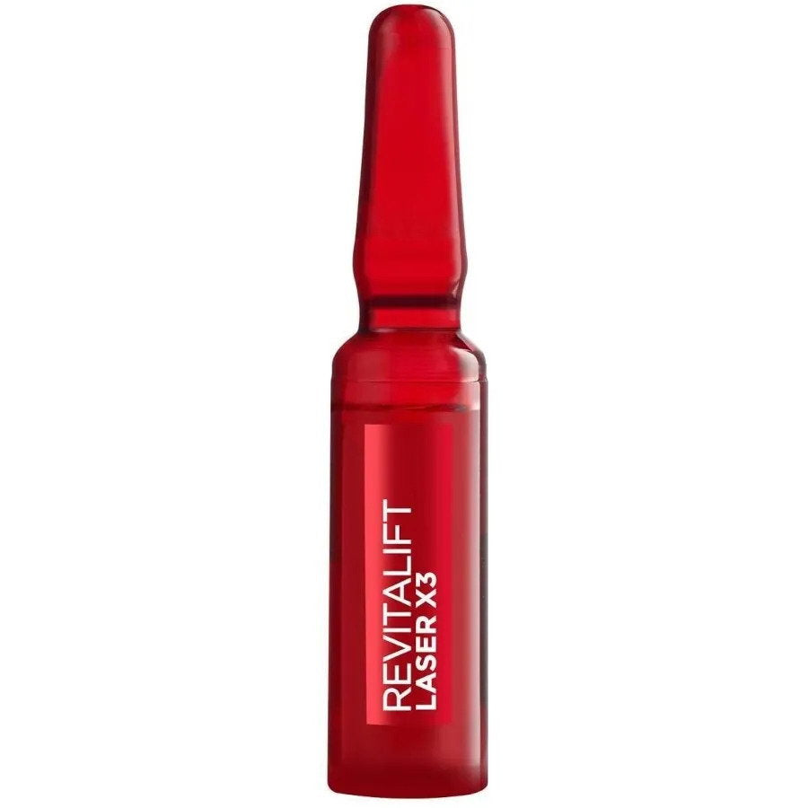 Set, L'Oreal Paris, Revitalift Laser Renew, Glykolsyra, Skalning, Ampullbehandlingsserum, För ansiktet, För kvinnor, 7 st, 1 ml
