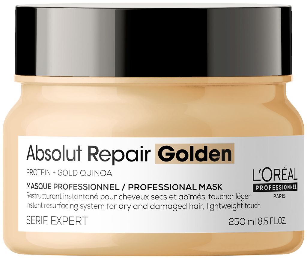 L'Oreal Professionnel, Serie Expert Absolut Repair Golden, Protein + Guld quinoa, Hårbehandlingskräm mask, Omedelbar ytbehandling, 250 ml