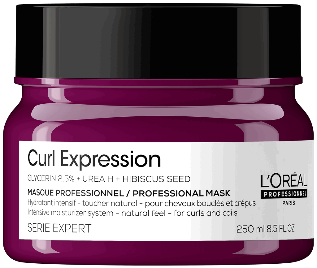 L'Oreal Professionnel, Serie Expert Curl Expression, Glycerin 2,5% + Urea H + Hibiskusfrön, Hårbehandlingskräm mask, Intensiv återfuktning, 250 ml