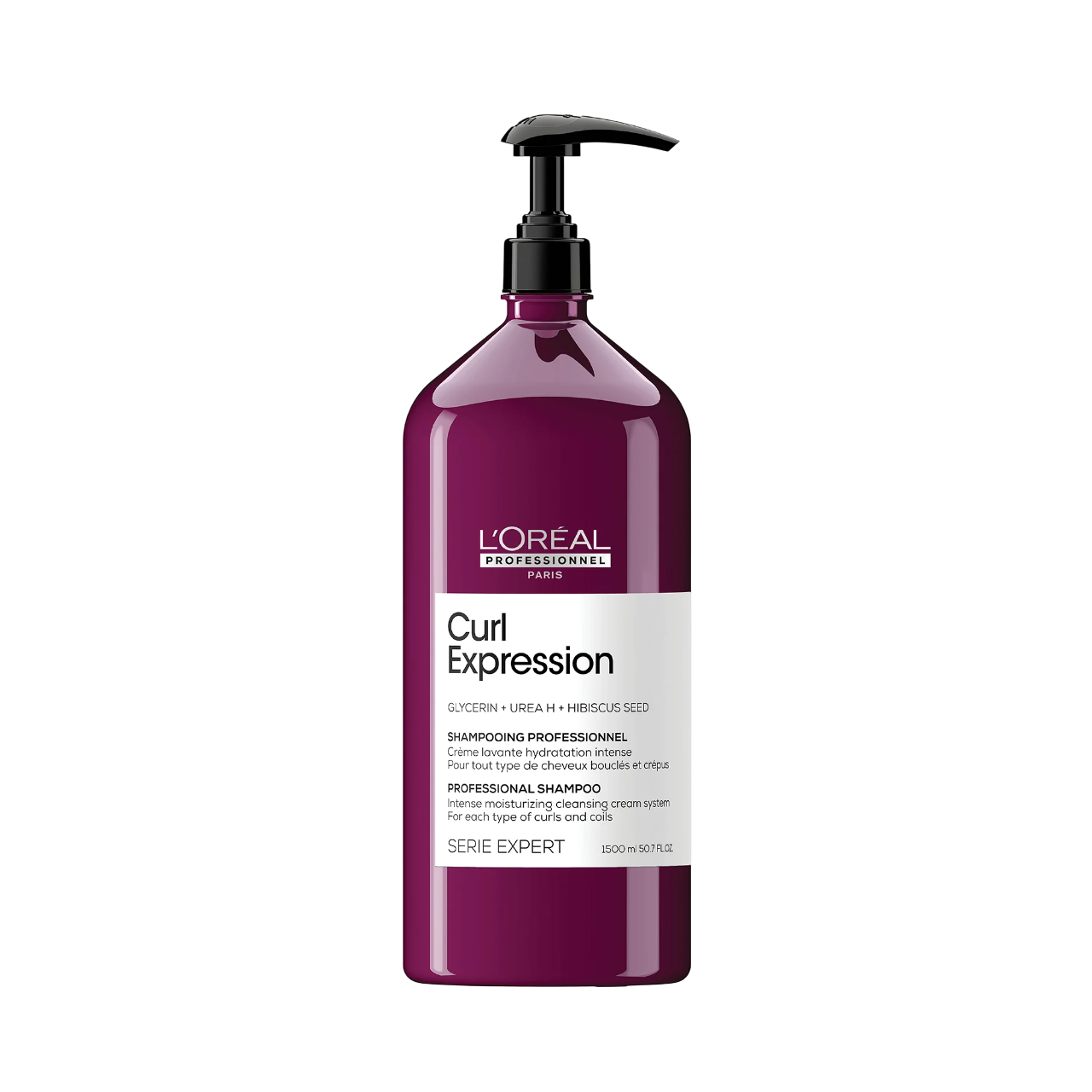 L'Oreal Professionnel, Serie Expert Curl Expression, Glycerin + Urea H + Hibiskusfrön, Hårschampo, Intensiv återfuktning, 1500 ml