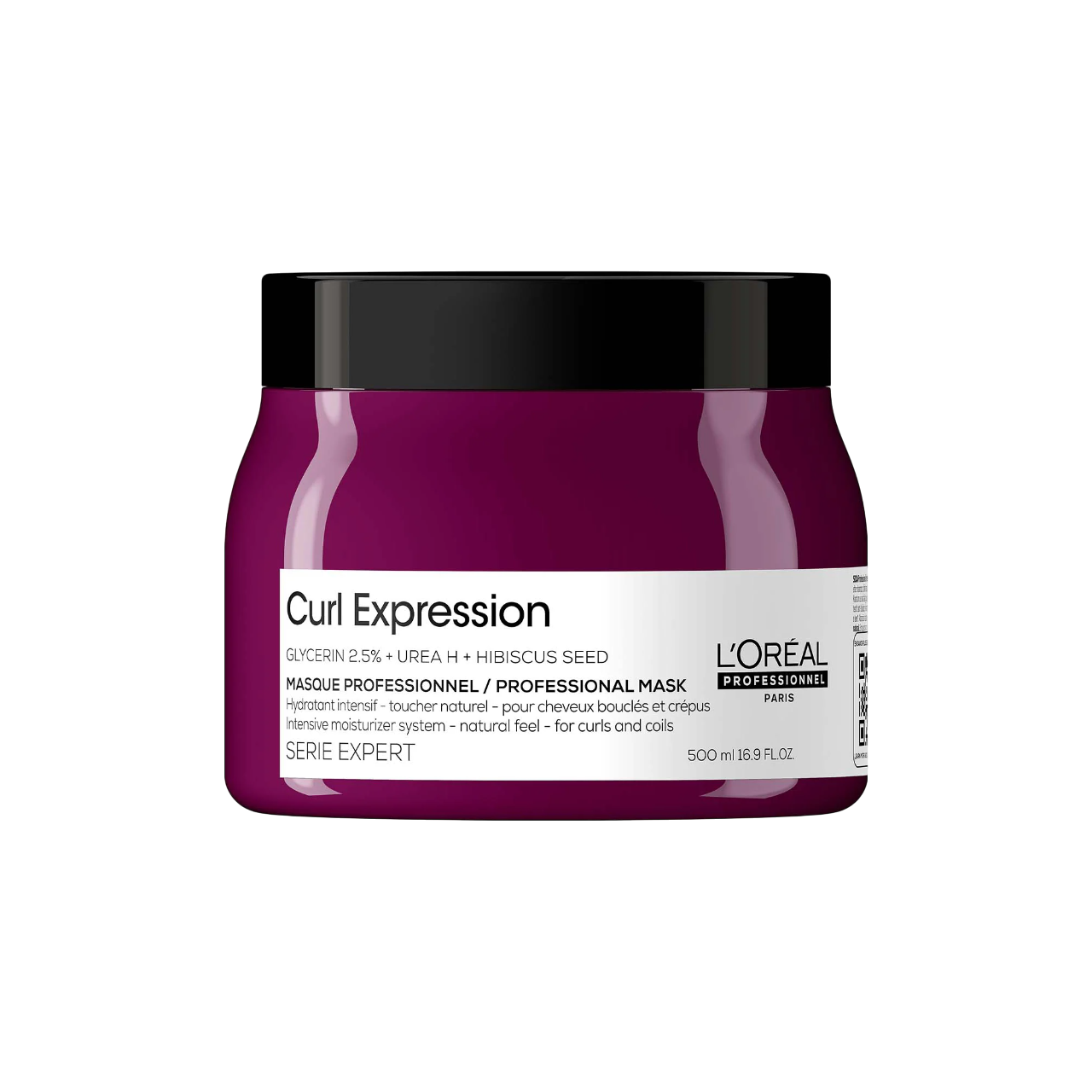 L'Oreal Professionnel, Serie Expert Curl Expression, Glycerin 2,5% + Urea H + Hibiskusfrön, Hårbehandlingskräm mask, Intensiv återfuktning, 500 ml