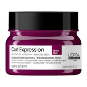 L'Oreal Professionnel, Serie Expert Curl Expression Rich, Glycerin 3% + Urea H + Hibiskusfrön, Hårbehandlingskräm mask, Intensiv återfuktning, 250 ml