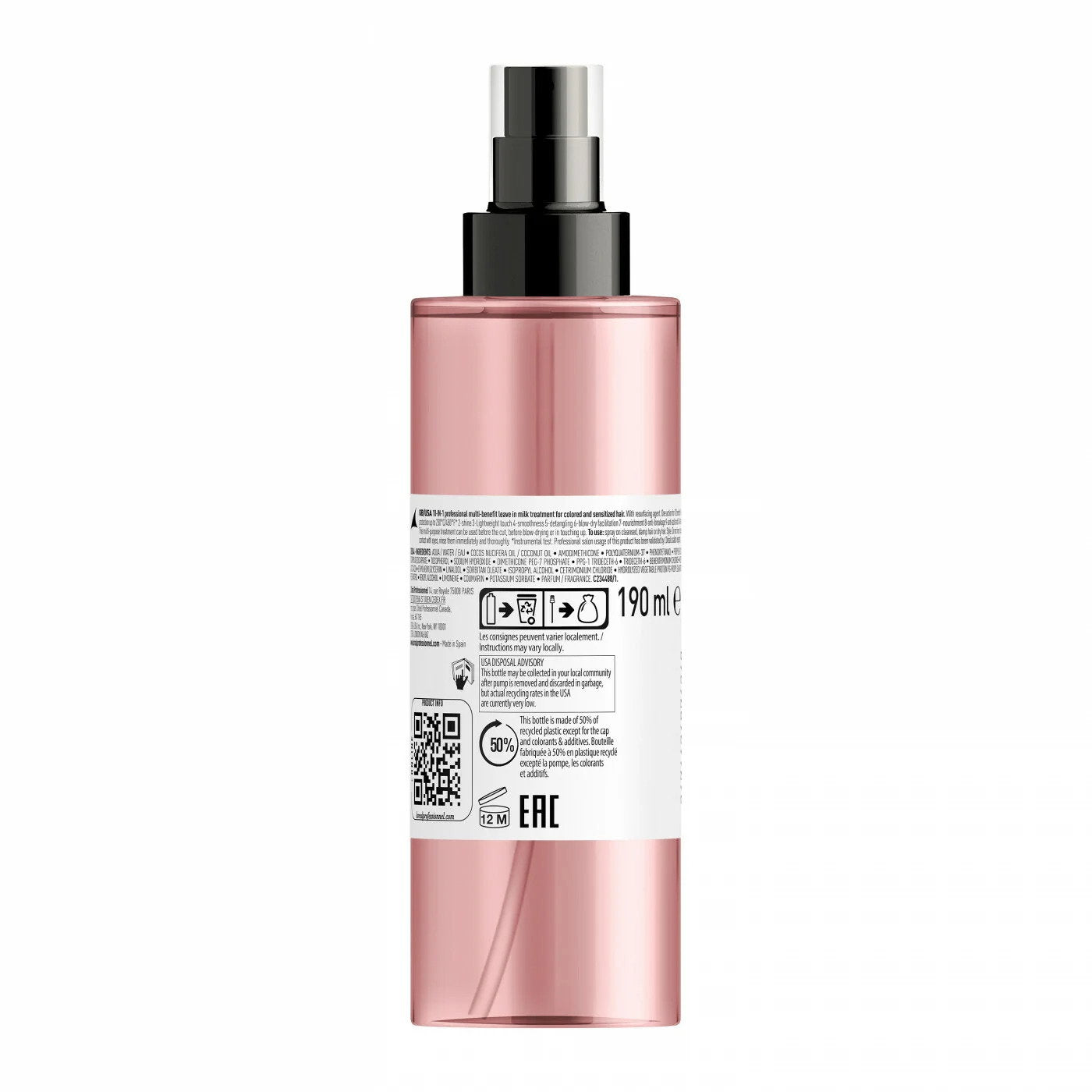 L'Oreal Professionnel, Serie Expert Vitamino Color, Ytbehandlingsmedel, Leave-in krämbehandling för hår, För värmeskydd, 190 ml
