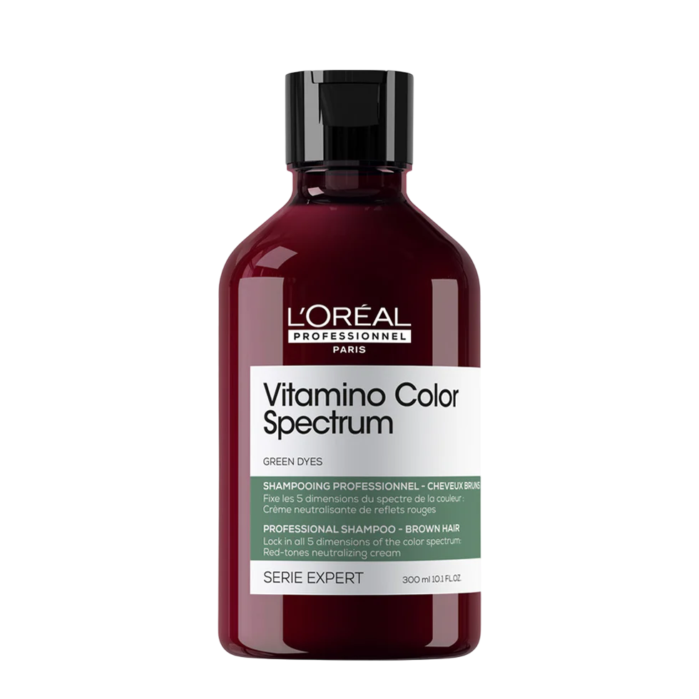 L'Oreal Professionnel, Vitamino Color Spectrum Green, Hårschampo, Neutralisering av röda toner, 300 ml