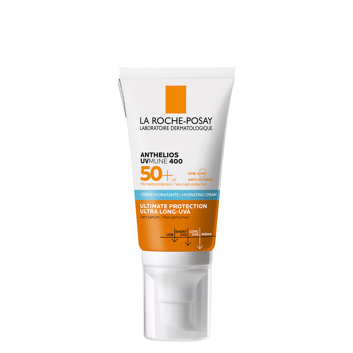 La Roche-Posay, Anthelios UVMune 400, Återfuktande, Grädde, Ansikte, SPF 50+, 50 ml