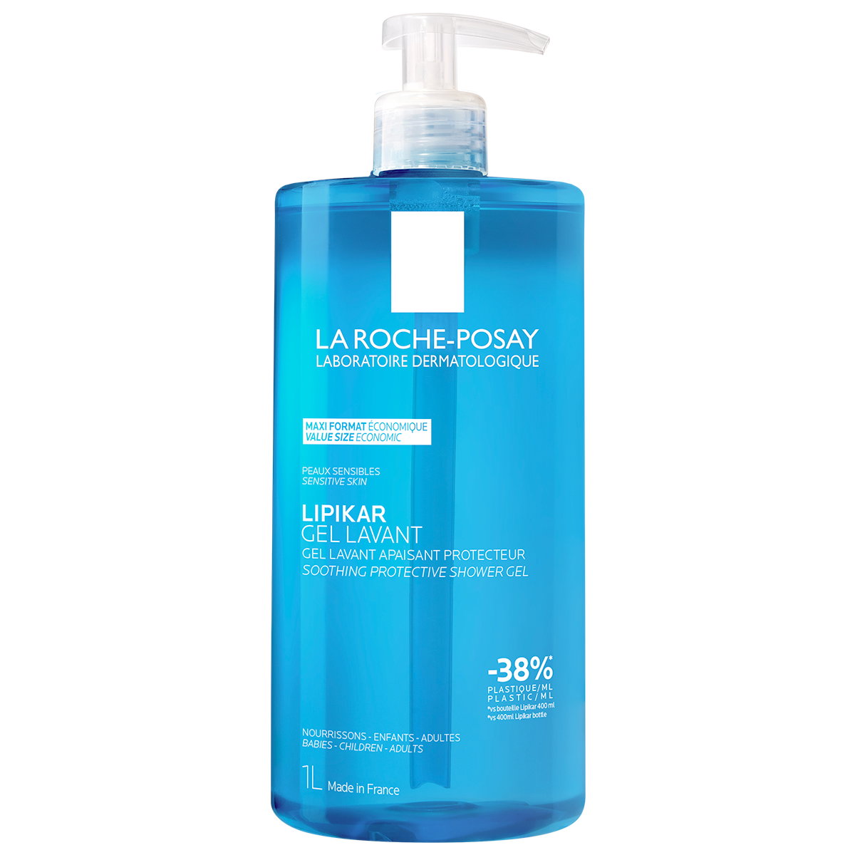 La Roche-Posay, Lipikar, Lugnande, Duschgel, För alla hudtyper, 1000 ml