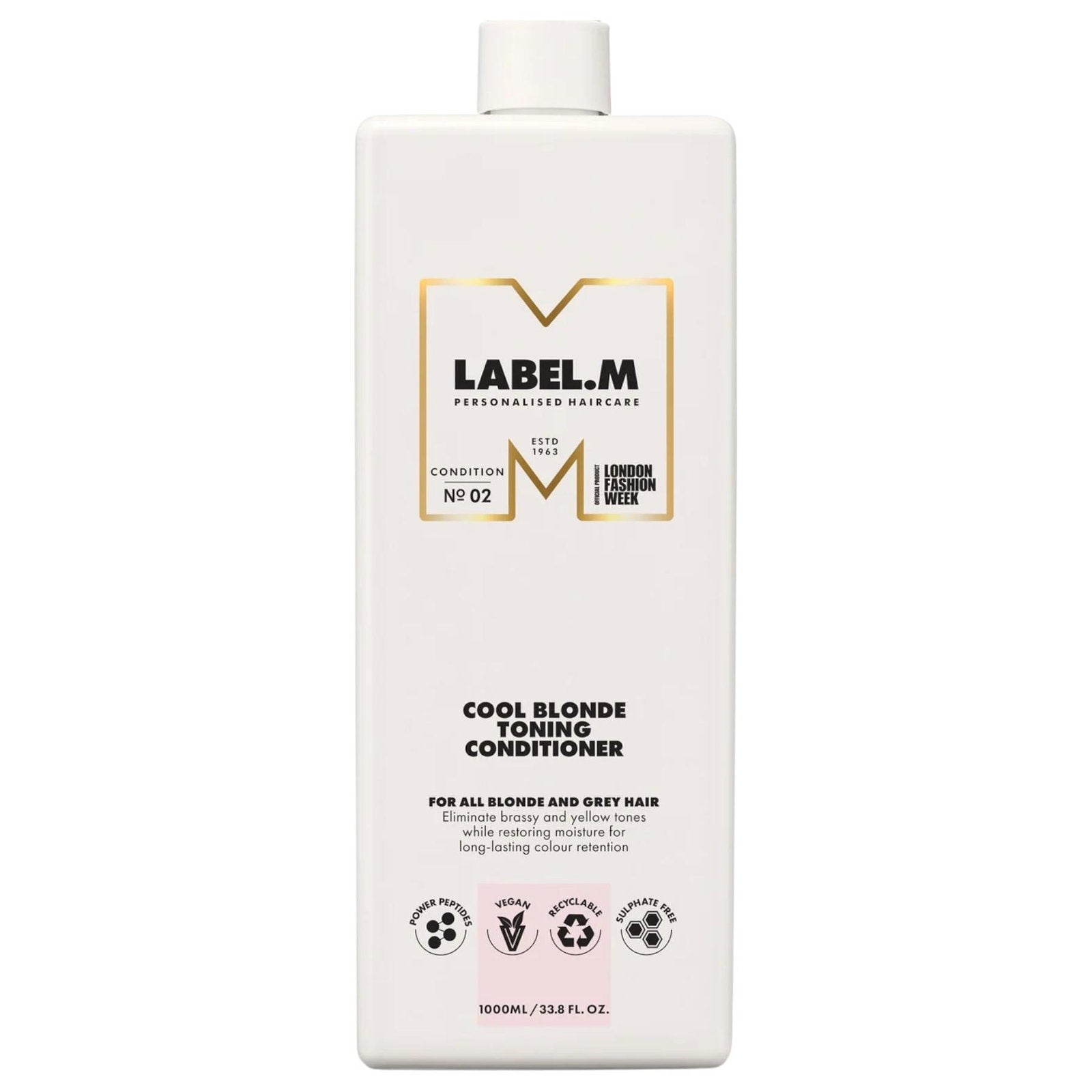 Label.M, Cool Blonde, Hårbalsam, För neutralisering av gula toner, 1000 ml