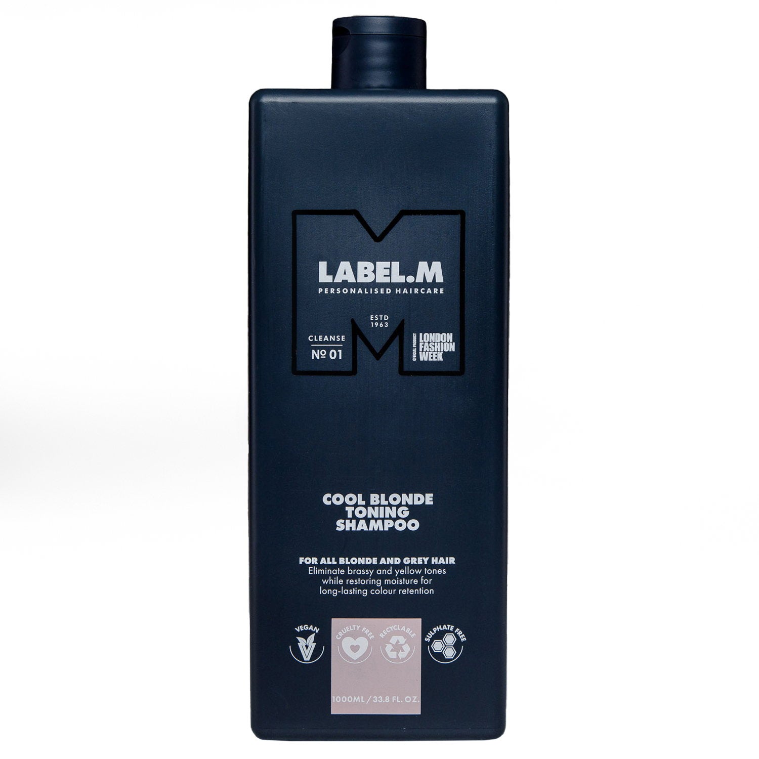 Label.M, Cool Blonde, Hårschampo, För neutralisering av gula toner, 1000 ml