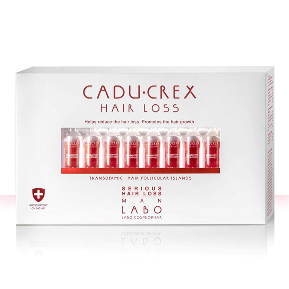 Labo Suisse, Cadu-Crex Severe Stage, Mot håravfall, Ampullbehandlingsserum, För hårbotten, För män, 20 st, 3.5 ml