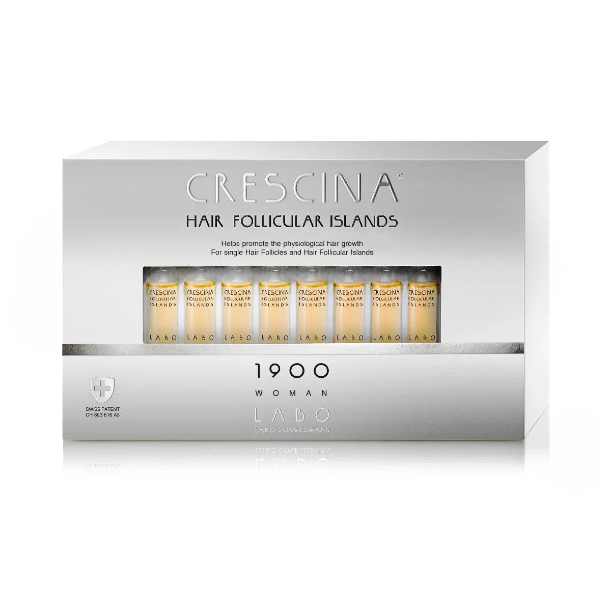 Labo Suisse, Crescina Follicular Islands 1900, Hair Growth-Stimulating, Treatment Vials, For Scalp, For Women, 20 pcs