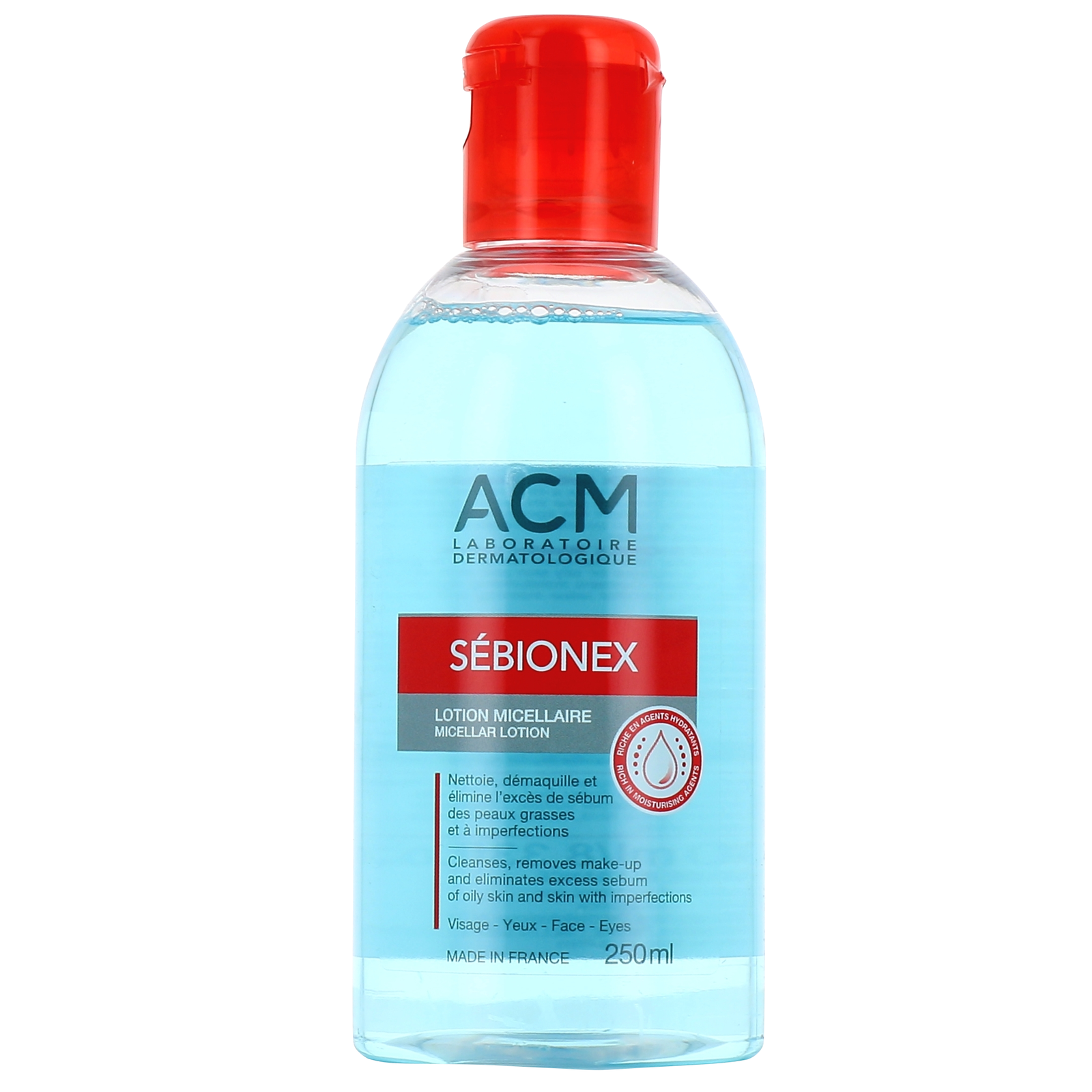 Laboratoire ACM, Sebionex, Eliminerar orenheter, Micellärt vatten, För alla hudtyper, 250 ml