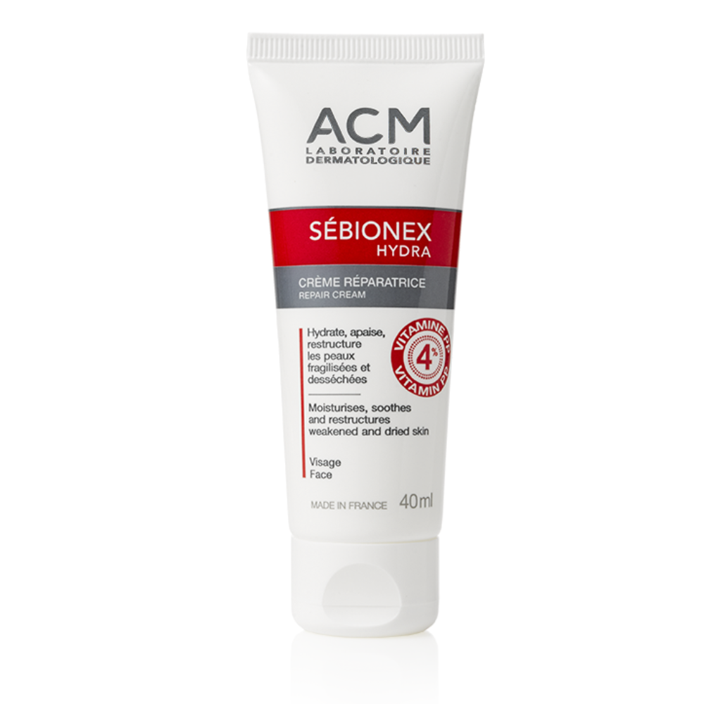 Laboratoire ACM, Sebionex Hydra, Reparation, Grädde, För ansiktet, 40 ml