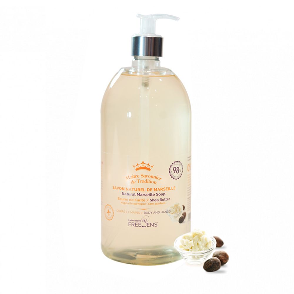Laboratoire Freesens, Freesens, Sheasmör, Flytande tvål, För händer & kropp, 1000 ml