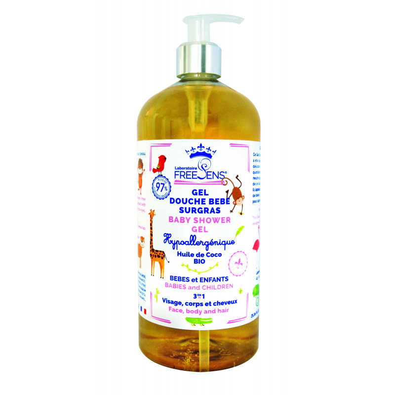 Laboratoire Freesens, Freesens, Duschgel & schampo 2-i-1, Kokosolja, 1000 ml
