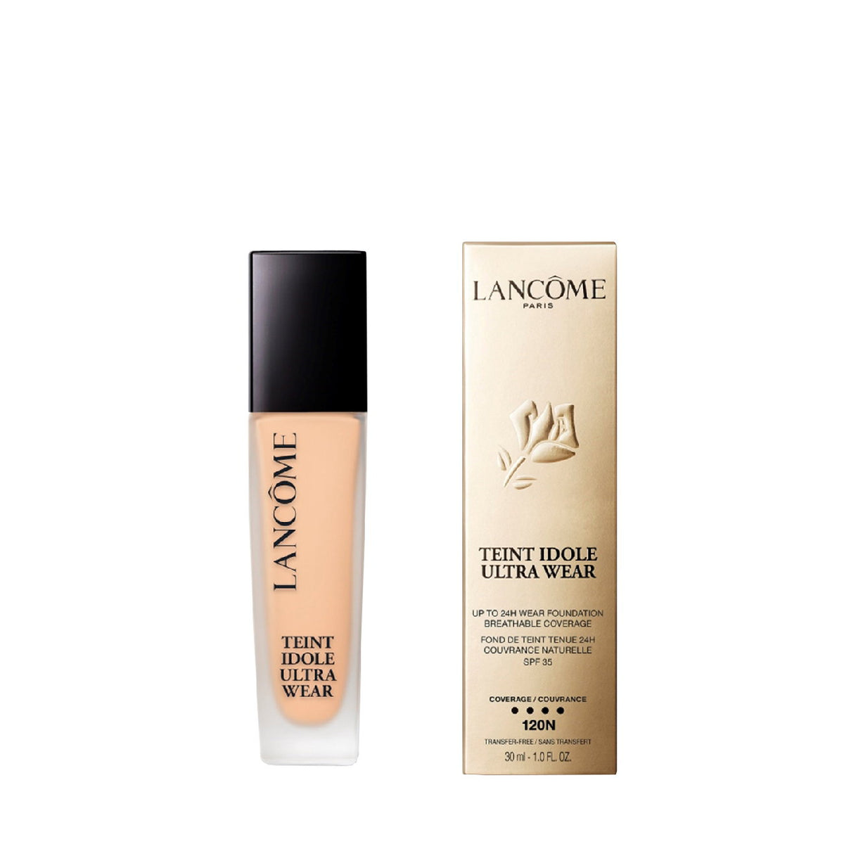 Lancome, Teint Idole Ultra Wear, Naturlig täckning, Flytande foundation, 120N, SPF 35, 30 ml