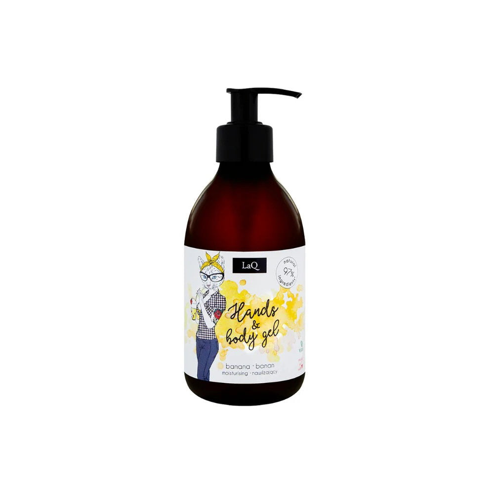 LaQ, Banana, Rengöring och återfuktning, Duschgel, Känslig, 300 ml