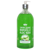 Les Petites Bains de Provence, Marseille, Aloe Vera, Flytande tvål, För händer & kropp, 1000 ml