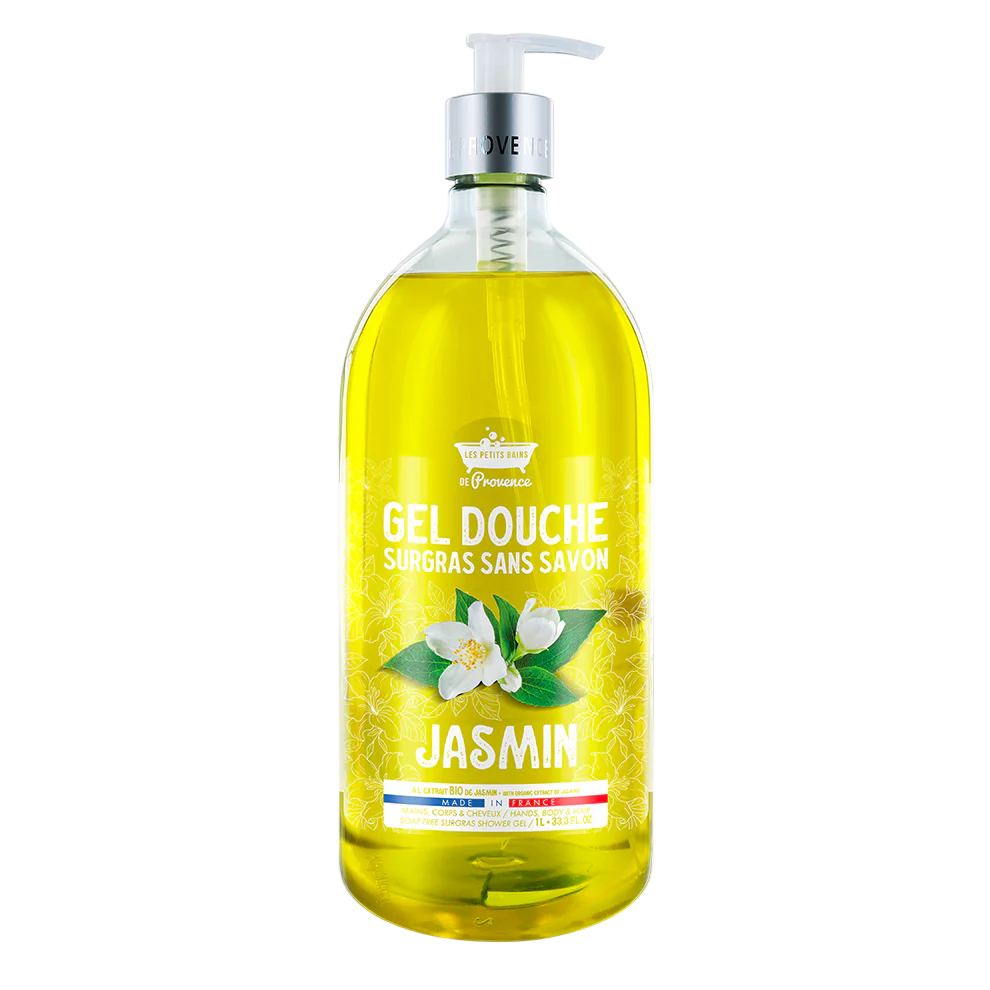 Les Petites Bains de Provence, Jasmine, Duschgel, För känslig hud, 1000 ml