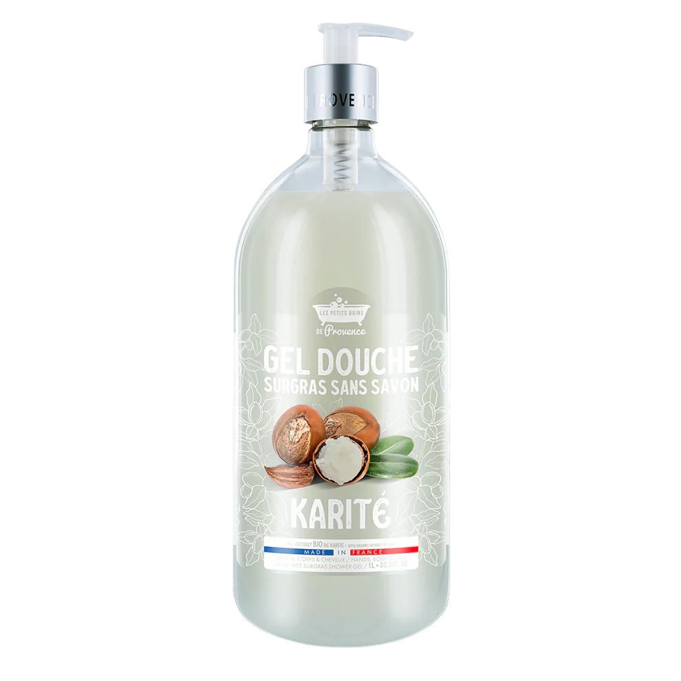 Les Petites Bains de Provence, Karite, Duschgel, För känslig hud, 1000 ml