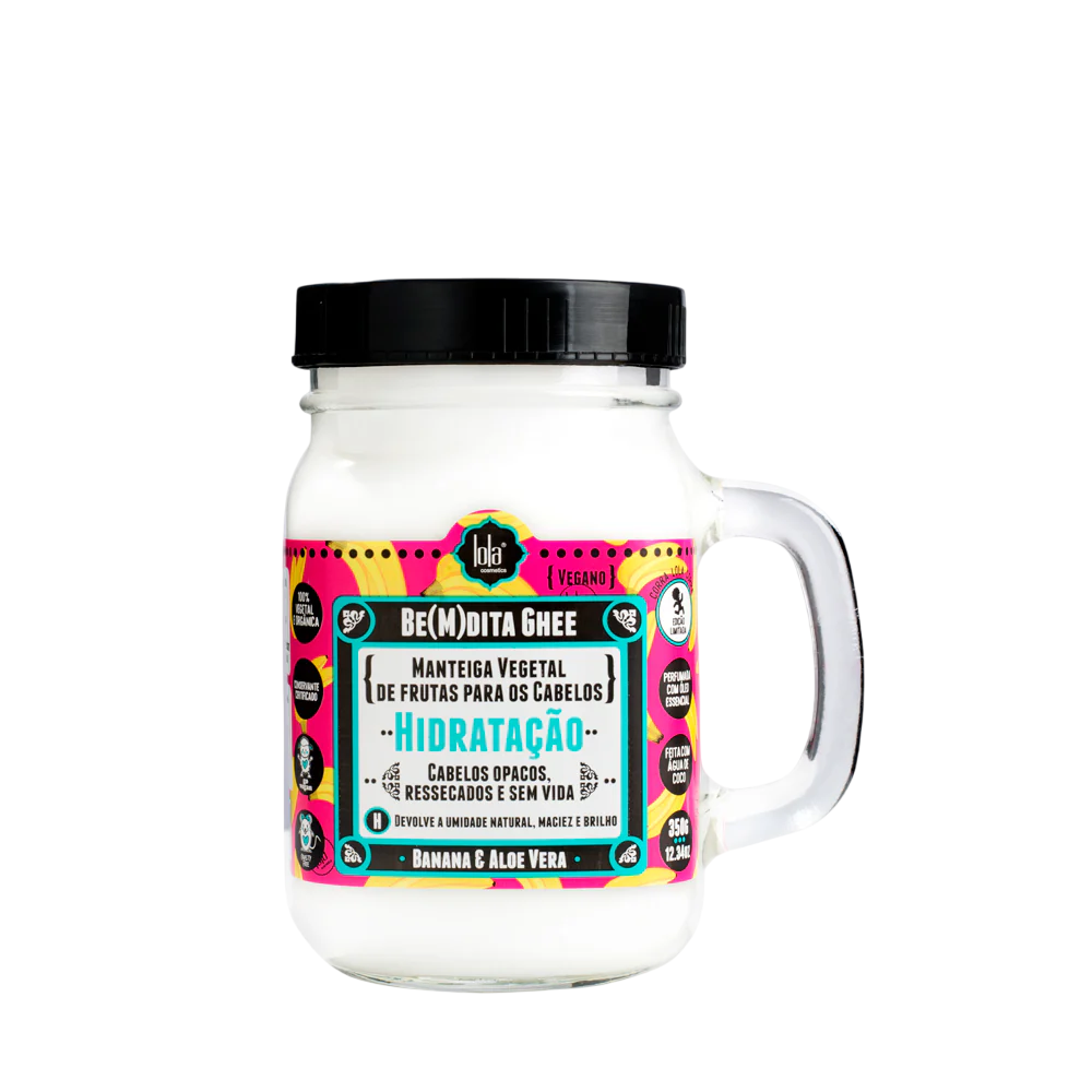 Lola Cosmetics, Be(M)dita Ghee, Banan & Aloe Vera, Hårbehandlingskräm mask, För hydrering, 350 g