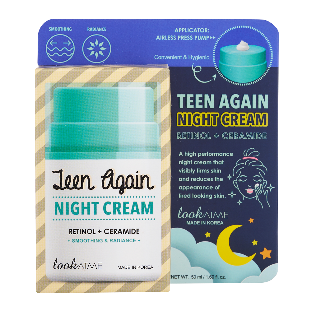 Look At Me, Teen Again, Retinol, Revitalisering, Natt, Grädde, För ansiktet, 50 ml